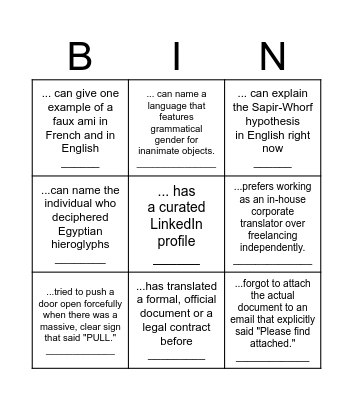 Find someone who ... Bingo Card