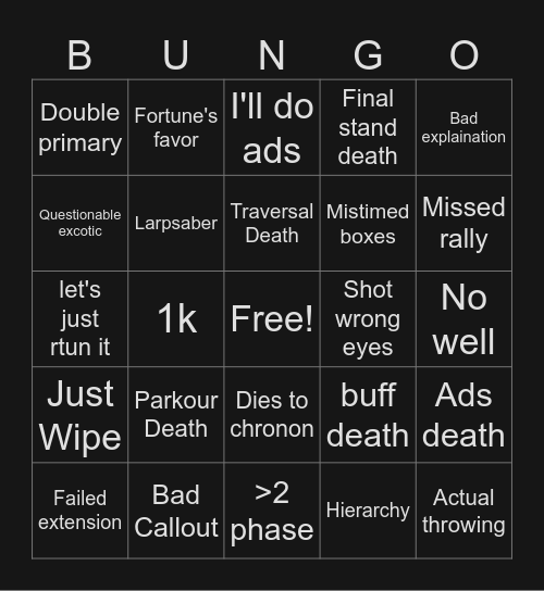 Desert Perpetual Sherpa Bingo Card
