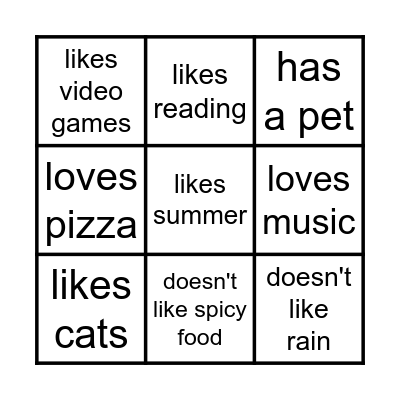 Find someone who... Bingo Card