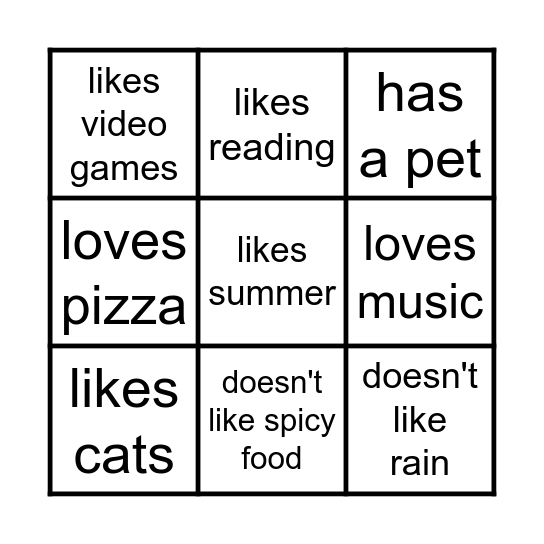 Find someone who... Bingo Card