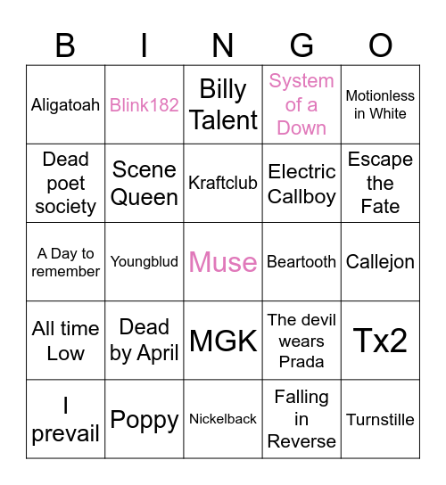 RaR 2027 Bingo Card