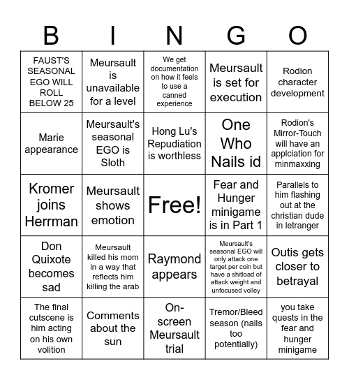 canto 10 Bingo Card