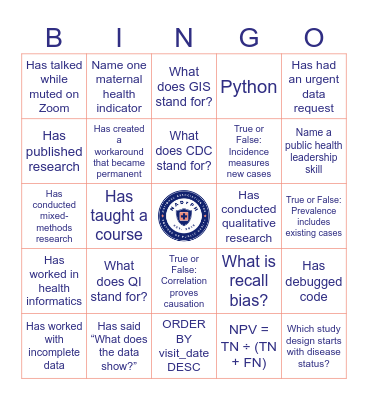 NADrPH Bingo Card