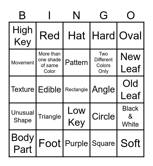 LCC Spring Bingo Card
