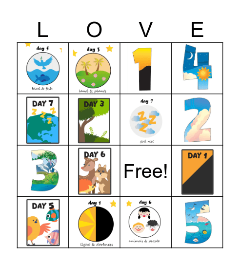 Creation Bingo Card