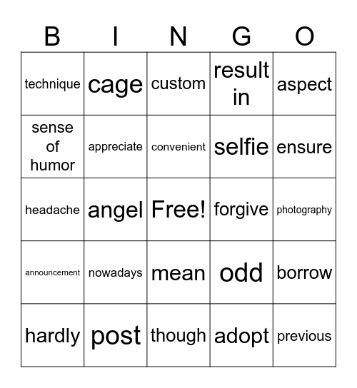 Mindset - page 10 - Bingo Card