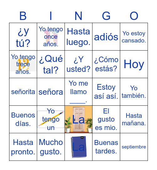 Saludos y despedidas Bingo Card
