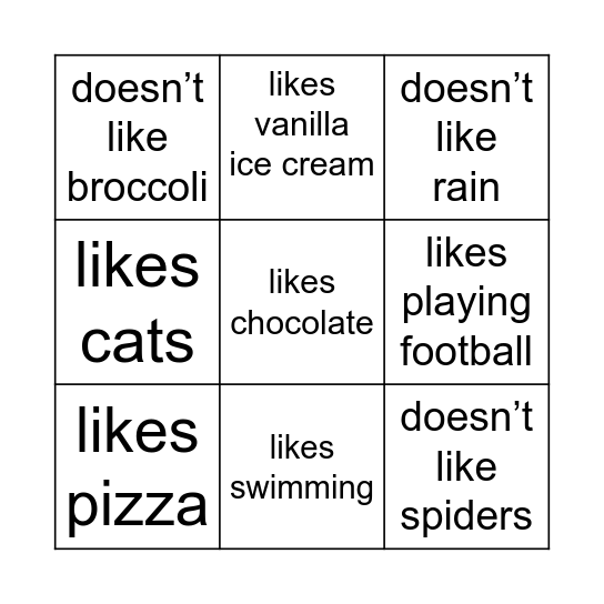 Find someone who... Bingo Card