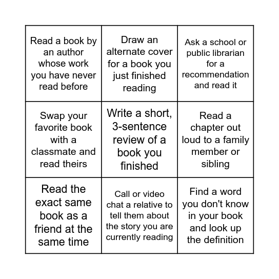 Book Bingo: Social & Interactive Bingo Card