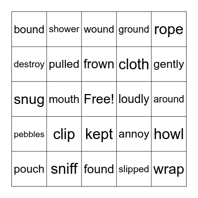 Out and About Bingo Card