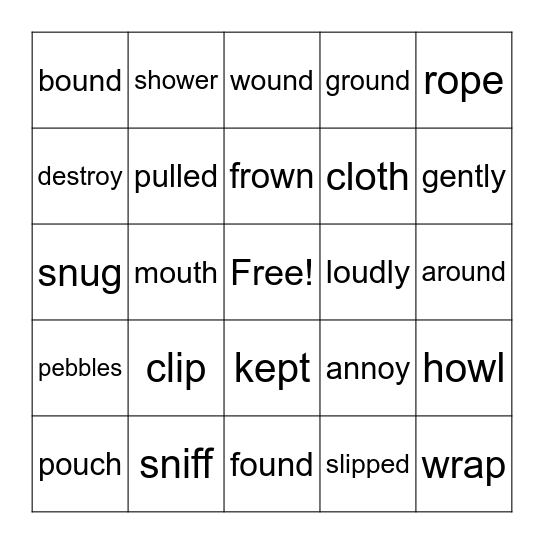 Out and About Bingo Card