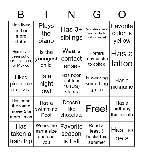 Soroptimist Dixon 2026 Bingo Card