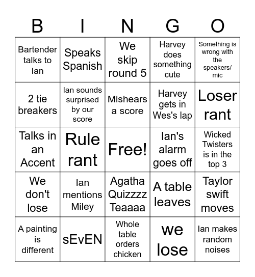 Brew Bridge Trivia Bingo Card