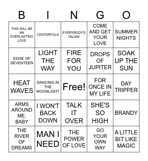 GOOD VIBES Bingo Card