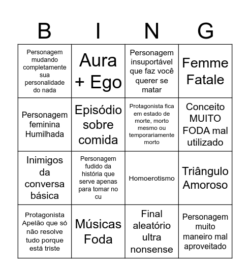 Toshiki Inoue Bingo Card