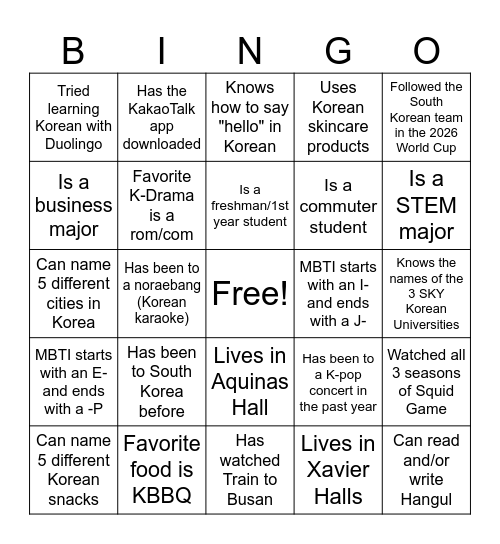 SHU KSA!!! Bingo Card