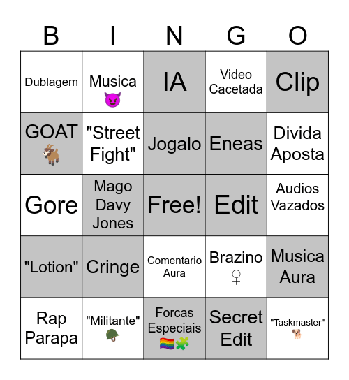 Bingada do tekoteko Bingo Card