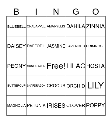 PARK PLACE Bingo Card