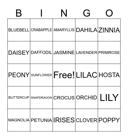 PARK PLACE Bingo Card