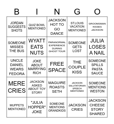 WEDDING BINGO Card