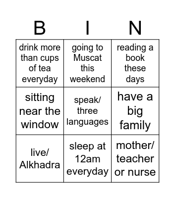 find someone who Bingo Card