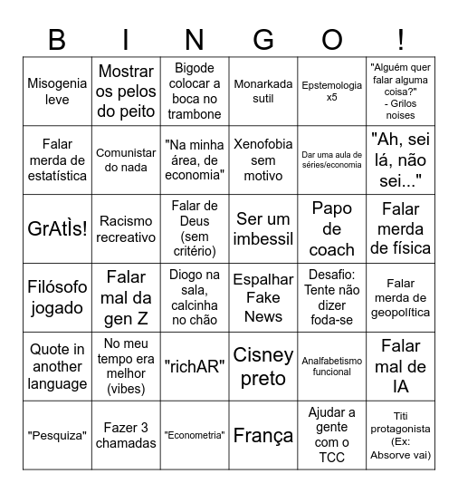 Binguel Bruno Bingo Card