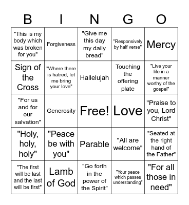9/20 Bingo Card Bingo Card