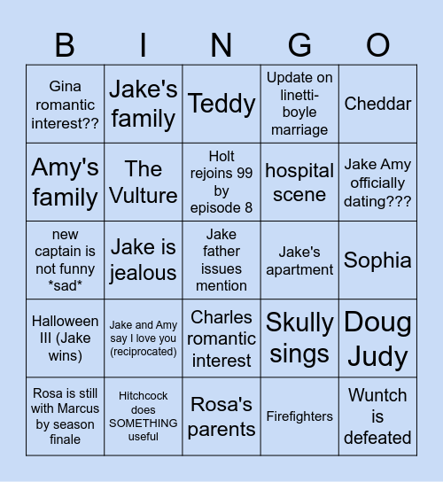 B99 Season 3 Bingo Card