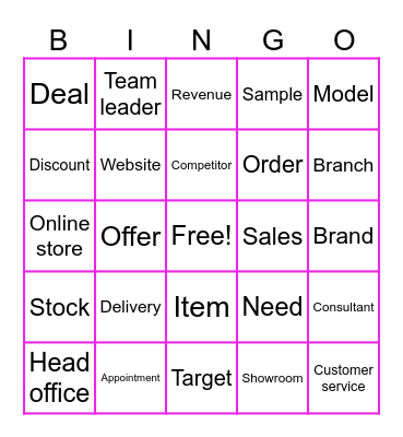 Commercial Consulting / Sales Bingo Card