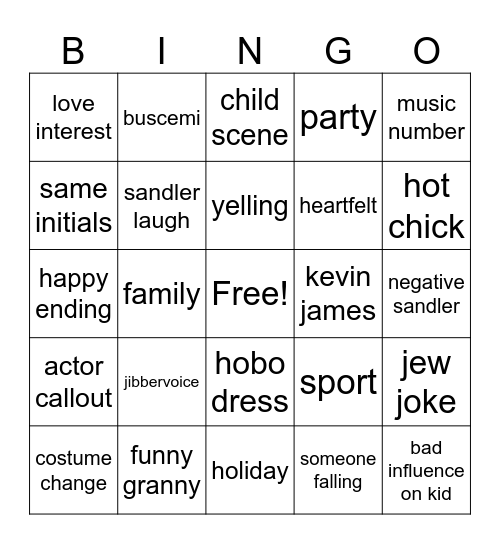 Happy Madison Bingo Card