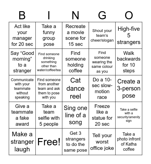 Employee Appreciation Week Bingo Card