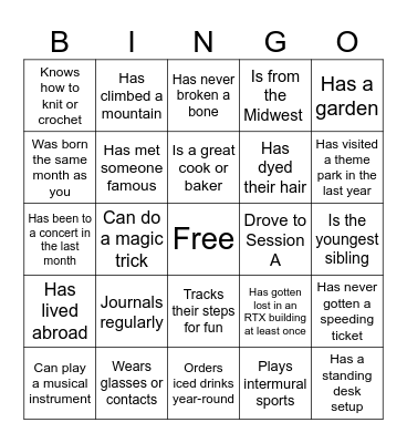 FIND SOMEONE WHO... Bingo Card
