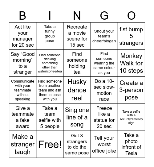 Employee Appreciation Week Bingo Card