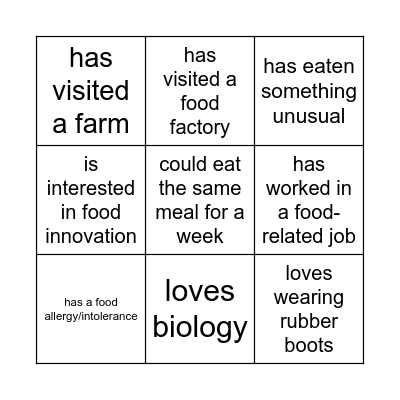 Find someone who... Bingo Card