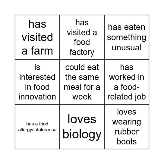 Find someone who... Bingo Card