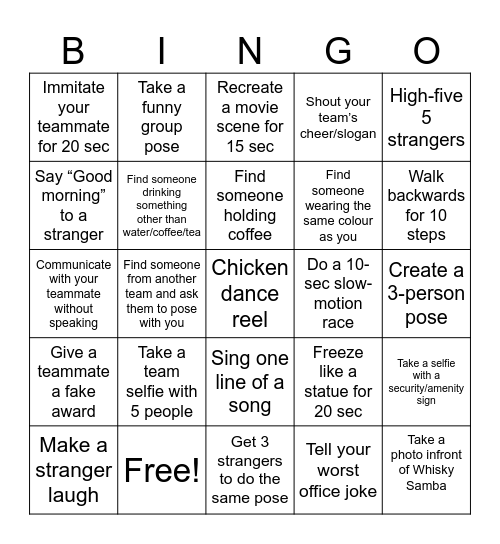 Employee Appreciation Week Bingo Card