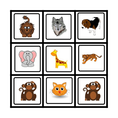ANIMALS Bingo Card