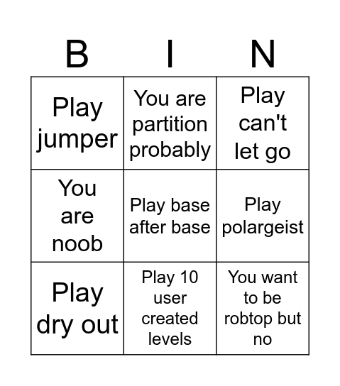 Gd bingo Card