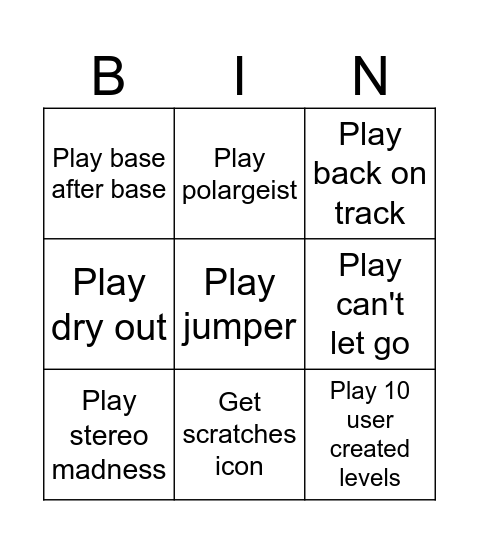 Gd bingo Card
