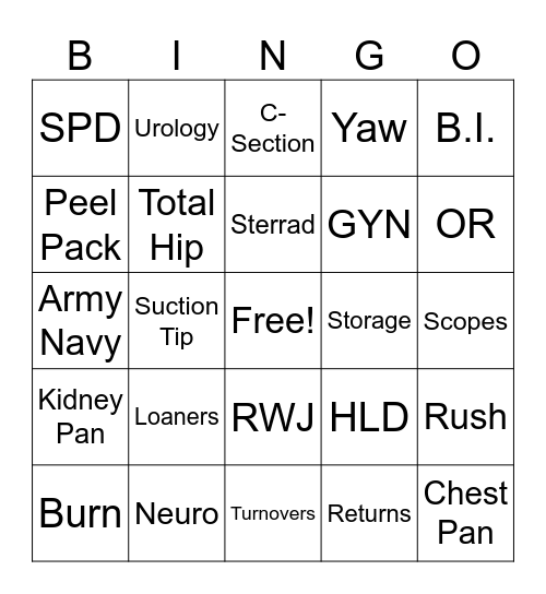 SPD Week Bingo Card