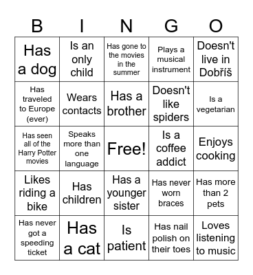 Get To Know! Bingo Card