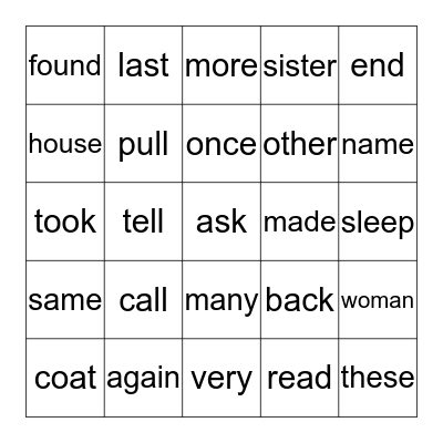 B I N G O Bingo Card