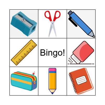 Material escolar Bingo Card