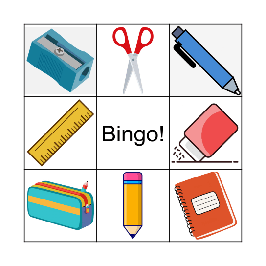 Material escolar Bingo Card