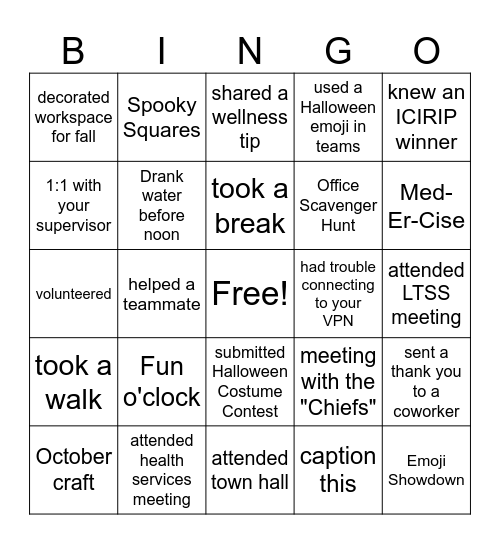 Appreciation Month BINGO! Bingo Card