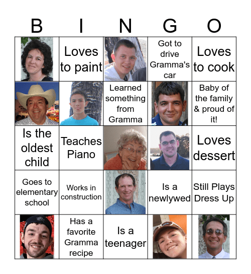 Grandma Cook's Bingo Card