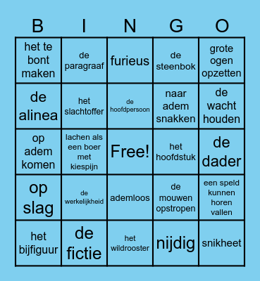Woordenschat bingoooo Bingo Card