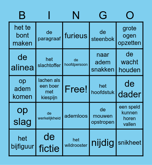 Woordenschat bingoooo Bingo Card