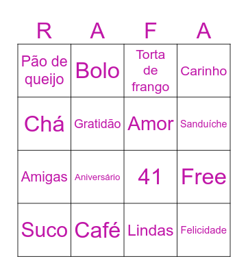AniverCHÁrio da Bingo Card