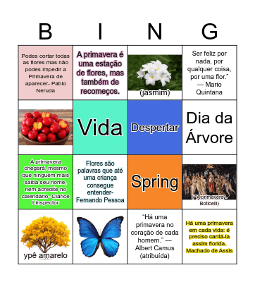PRIMAVERA Bingo Card